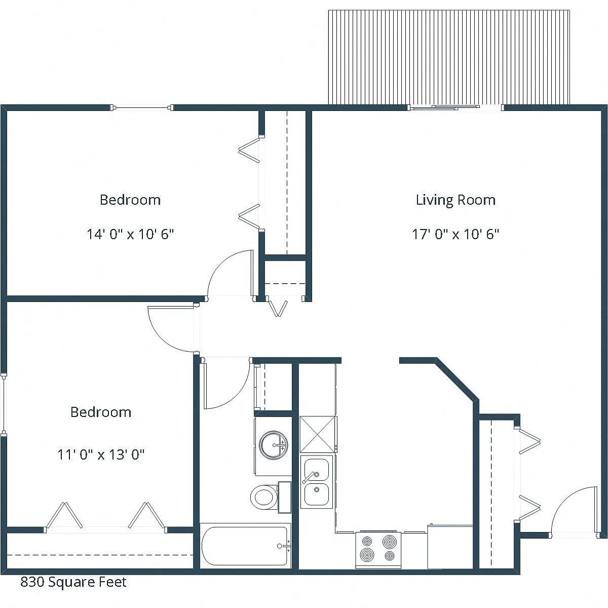 Floor plan Two Bedroom 21C