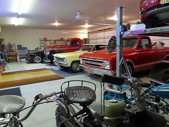 Inside the 6 car garage
