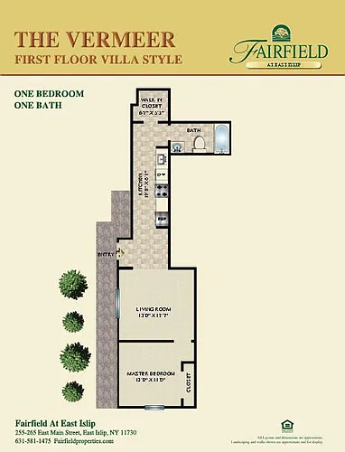 Floor plan THE VERMEER-One Bedroom Villa Style