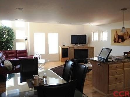 Large open floor plan with lots of light.