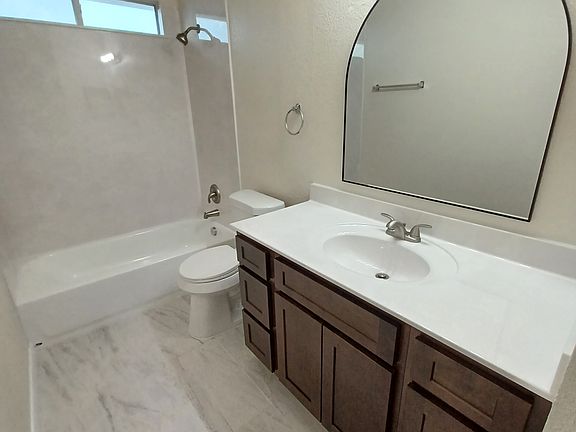 Updated upstairs bathroom features modern finishes