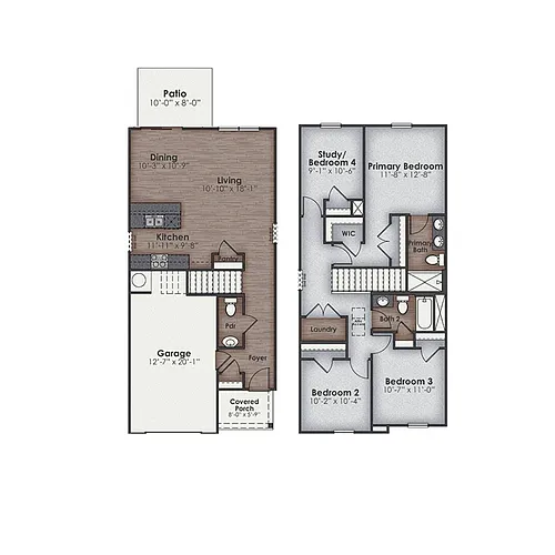 Floor plan Mitchell - 3 Bedroom + Den