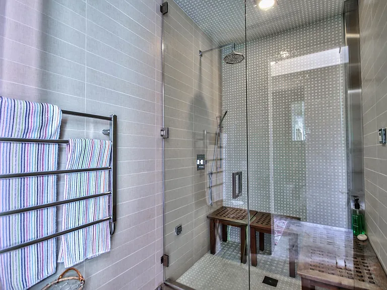 steam room with shower