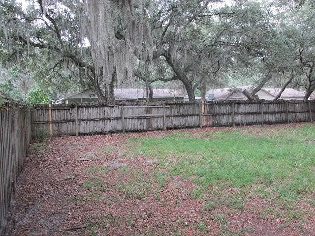 fenced yard