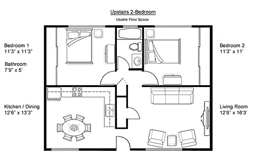 Floor plan 2 bedroom 2nd floor