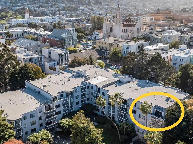 View of complex location of unit. Top floor on the corner.