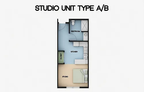 Floor plan Studio Unit Type A and B