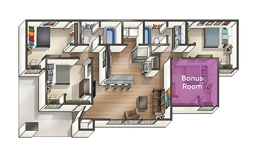 Floor plan C1 Floor Plan (3 Bed w/ Den)