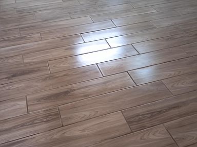 New ceramic tile floor in Living Room