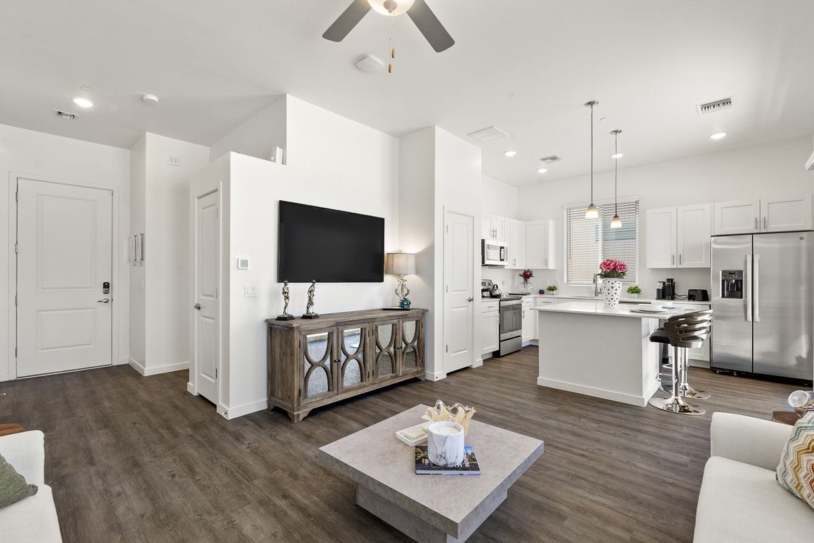Two Bedroom Tortolita Floorplan Living Room and Kitchen