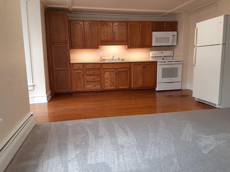 Newly renovated kitchen with plenty of cabinets