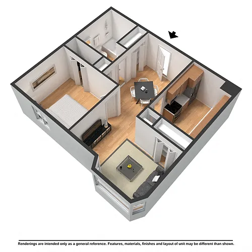Floor plan 1 Bedroom Highrise