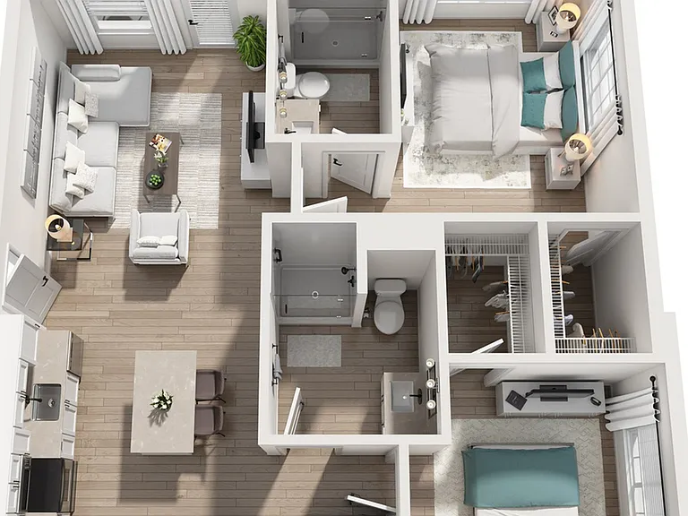 Two Bedroom Two Bath (943 SF) Two Bedroom Two Bath (943 SF)