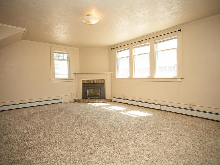 Living room with fireplace