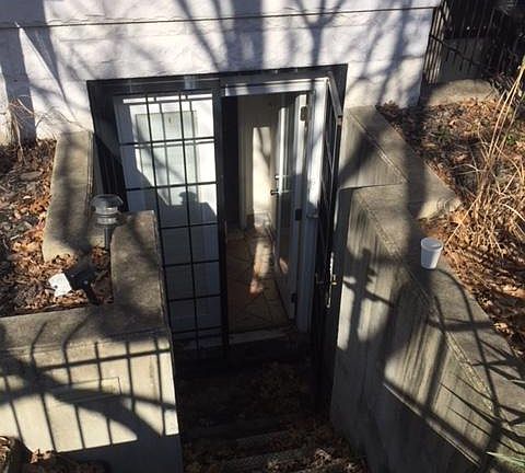 front entrance at basement