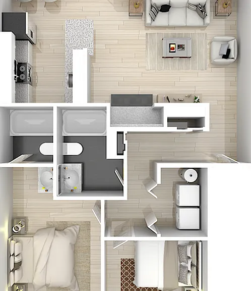 2 Bedroom x 2 Bathroom 2 Bedroom x 2 Bathroom