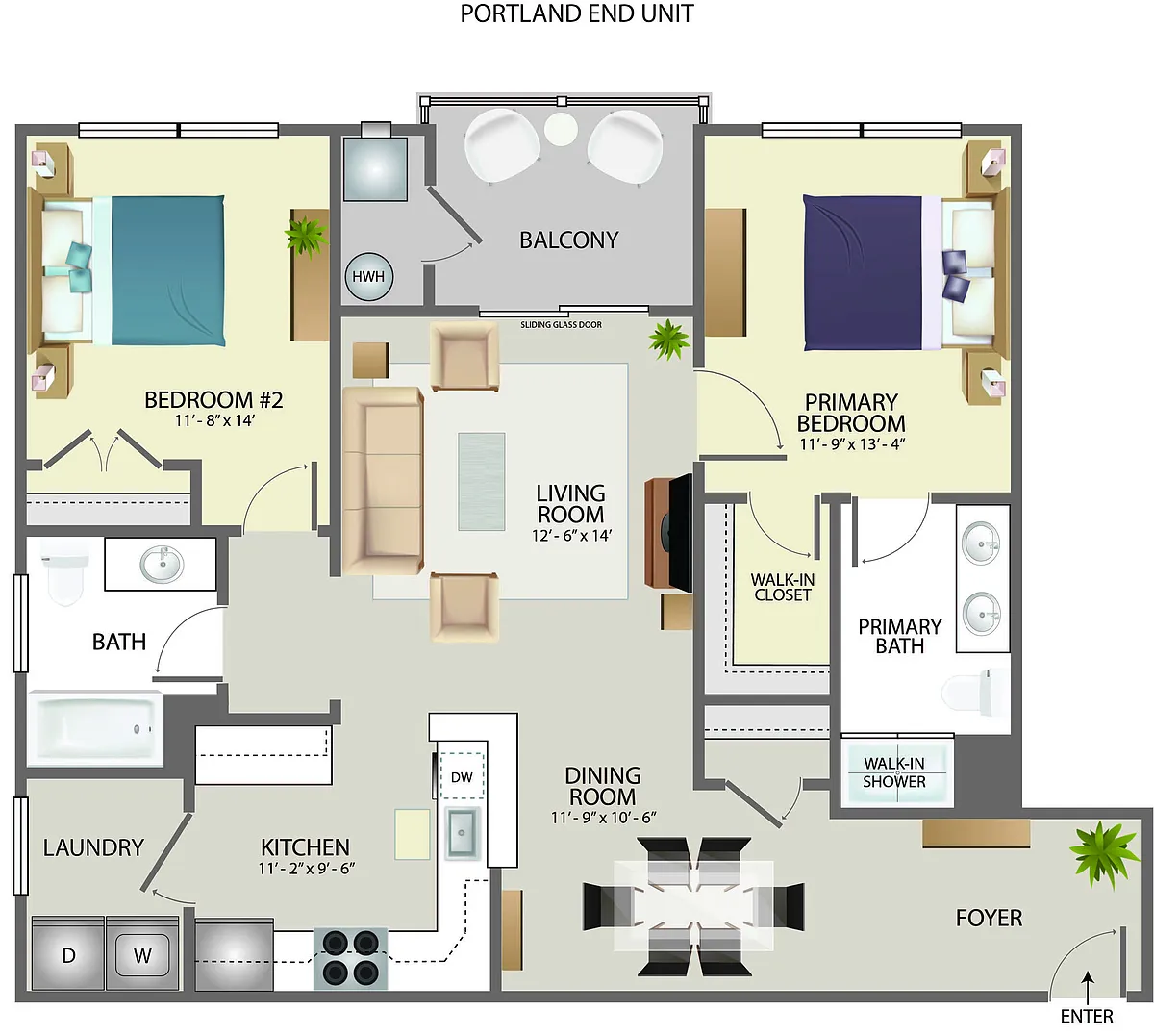 Floor plan Portland End