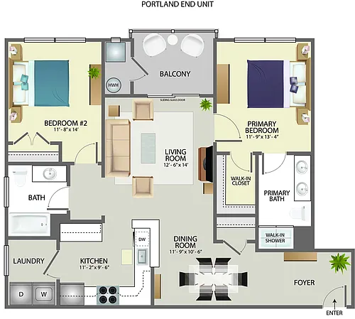 Floor plan Portland End