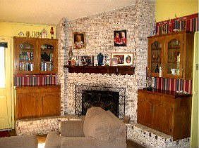Familyroom with Brick fireplace