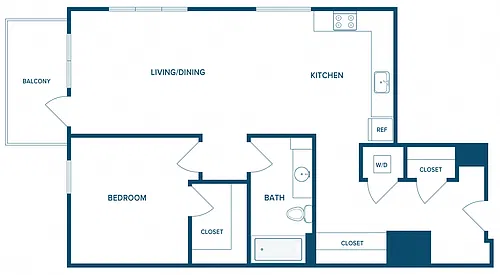 Floor plan 1025: 1 Bedroom E