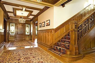 Foyer and carved staircase