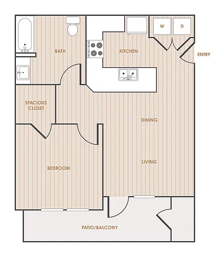 Floor plan 1 Bedroom 1 Bathroom 11A