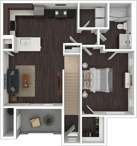 Floor plan 1X1B