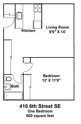 Floor plan Alpha - 1 Bed