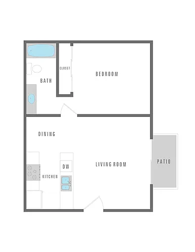 Floor plan 1 Bedroom 1 Bath