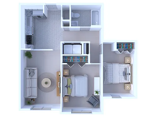 Floor plan 2 Bedroom/1 Bathroom