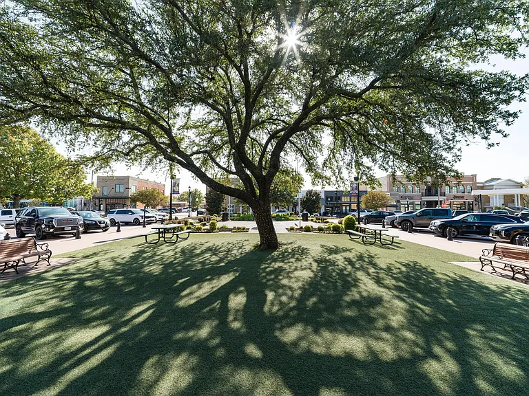 Downtown Celina features shaded green space, walkable streets, and local shops, offering a welcoming setting for everyday errands.