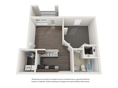 Floor plan Unfurnished - 1 BR
