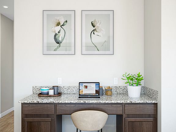 Desk within the kitchen