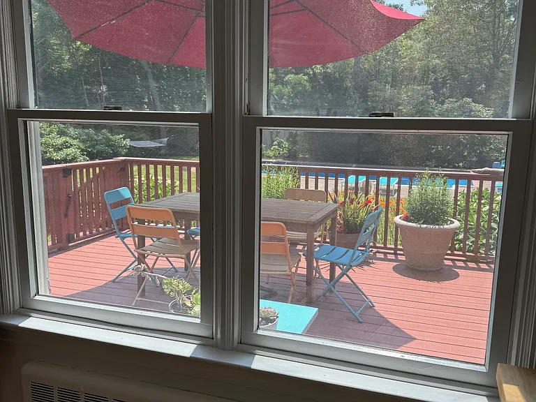 windows from kitchen to deck