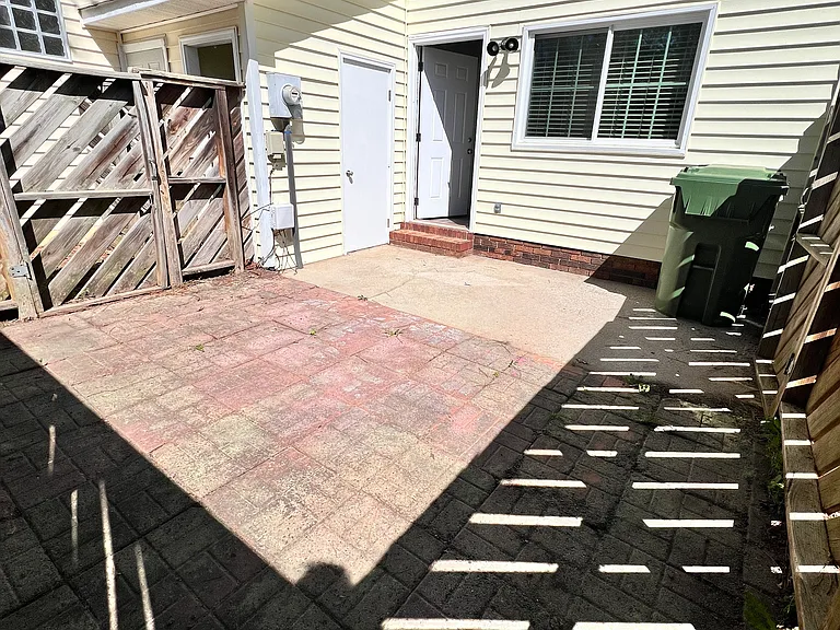 Fenced in patio
