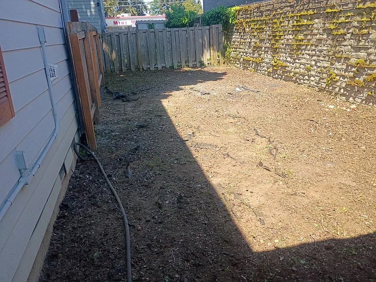Fenced backyard