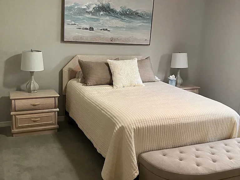 Guest room has a queen bed