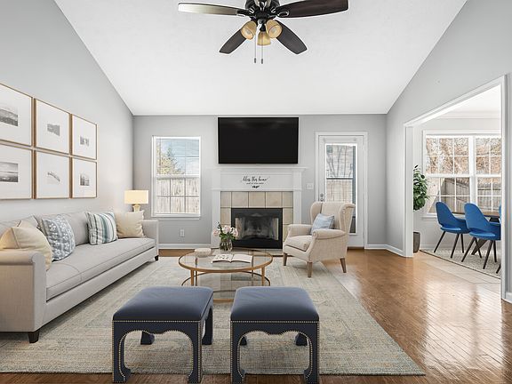 Living Room with vaulted ceiling.
Virtually staged