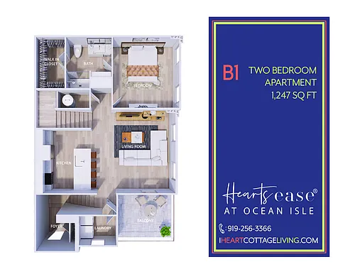 Floor plan B1 Apartment - Two Bedroom