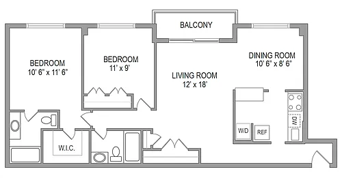 Floor plan 2BR/2BA