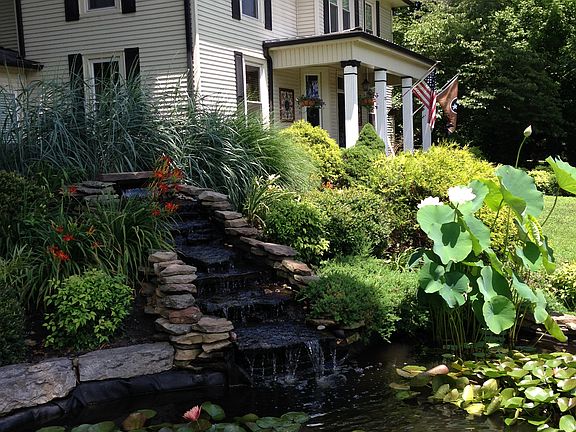 Waterfall and House