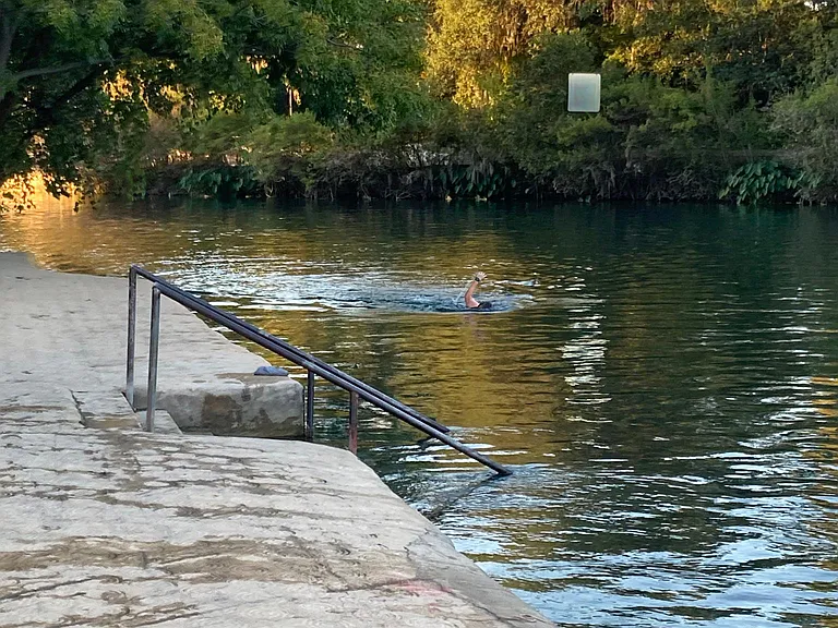 Early morning swim in the Comal river