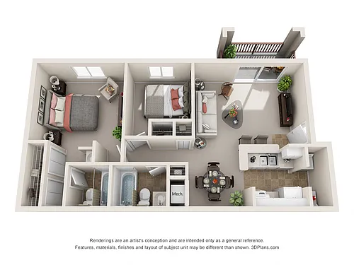 Floor plan Two Bedroom
