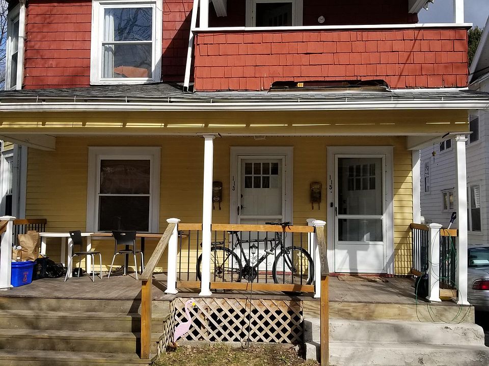 Plenty of space on the porch for a table and chairs