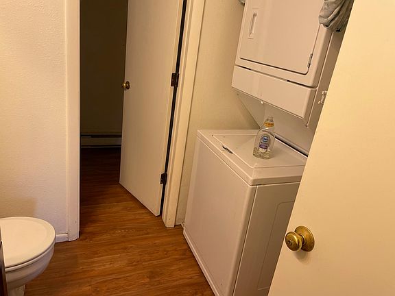 Bathroom with stack washer/dryer