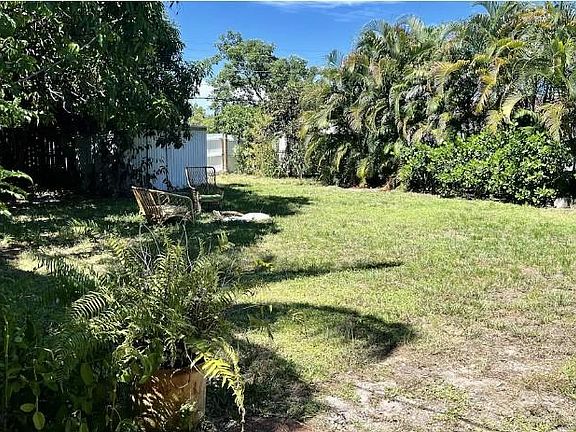 large, fenced-in yard.