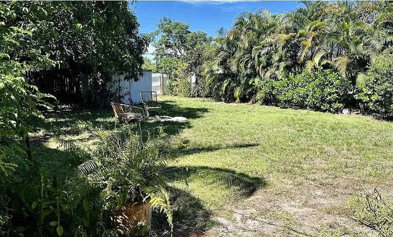 large, fenced-in yard.