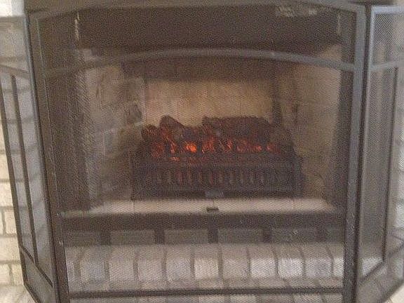 Wood burning fireplace