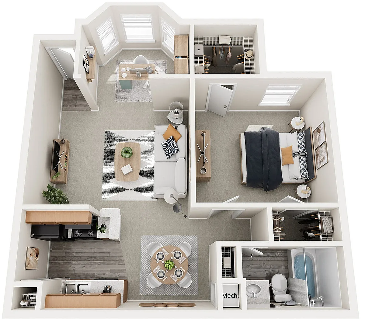 Floor plan A2 One Bedroom with Morning Room