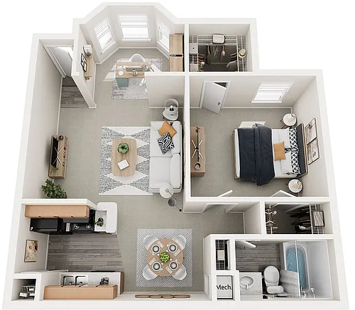 Floor plan A2 One Bedroom with Morning Room